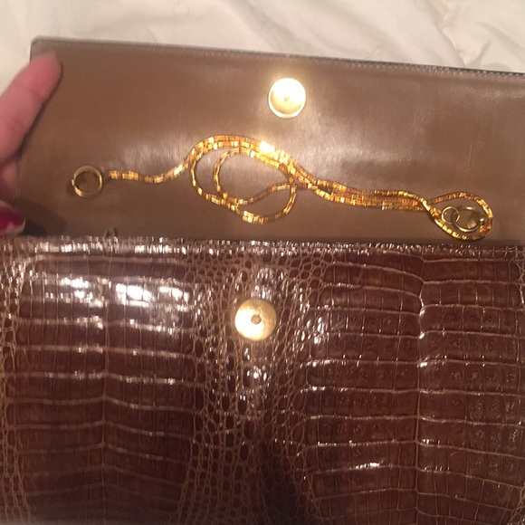 Stunning Vintage authentic crocodile clutch - Picture 7 of 8